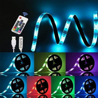 Kit Ruban LED RGB pour Bureau & TV - USB avec Télécommande (2 Mètres)